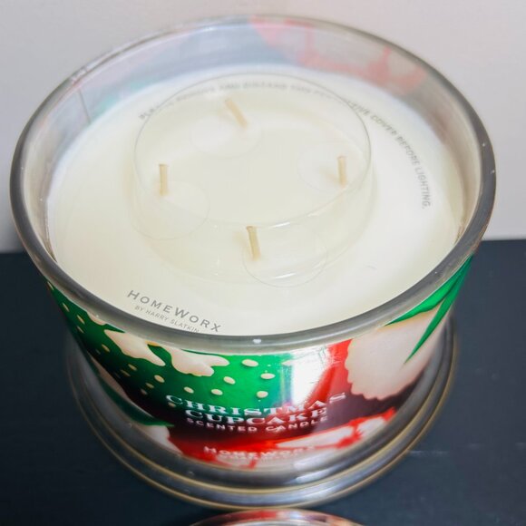 HomeWorx by Slatkin Christmas Cupcake 4-Wick 18oz Candle NEW - Picture 3 of 4